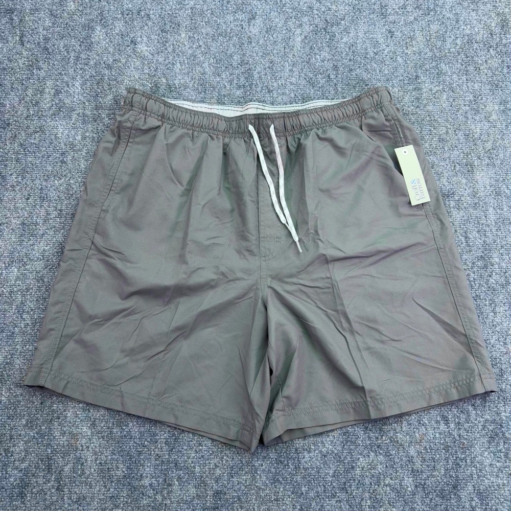 Croft & Barrow Swim‎ Trunks Mens Large Castle Rock Gray Swimwear Swimsuit Shorts